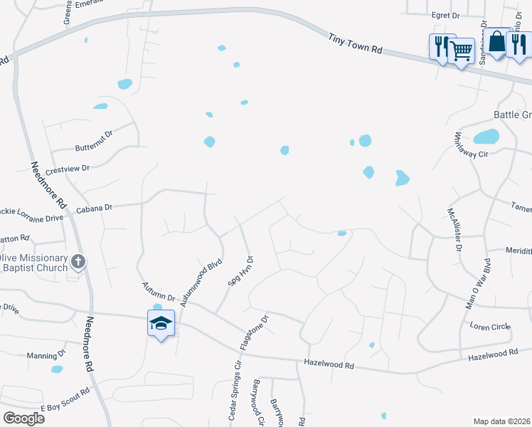 map of restaurants, bars, coffee shops, grocery stores, and more near 1662 Horseshoe Cave Drive in Clarksville