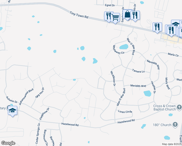 map of restaurants, bars, coffee shops, grocery stores, and more near 1404 Scrub Oak Drive in Clarksville