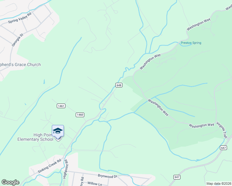 map of restaurants, bars, coffee shops, grocery stores, and more near 14402 Sinking Creek Road in Bristol