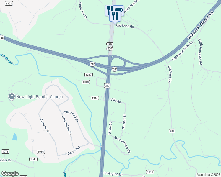 map of restaurants, bars, coffee shops, grocery stores, and more near 2 Candlelamp Lane in Ridgeway