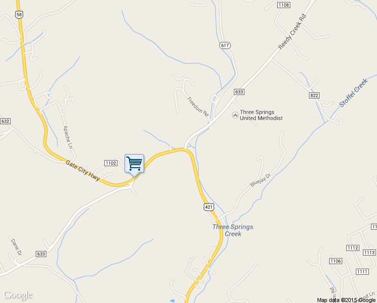 map of restaurants, bars, coffee shops, grocery stores, and more near U.S. 58 in Bristol