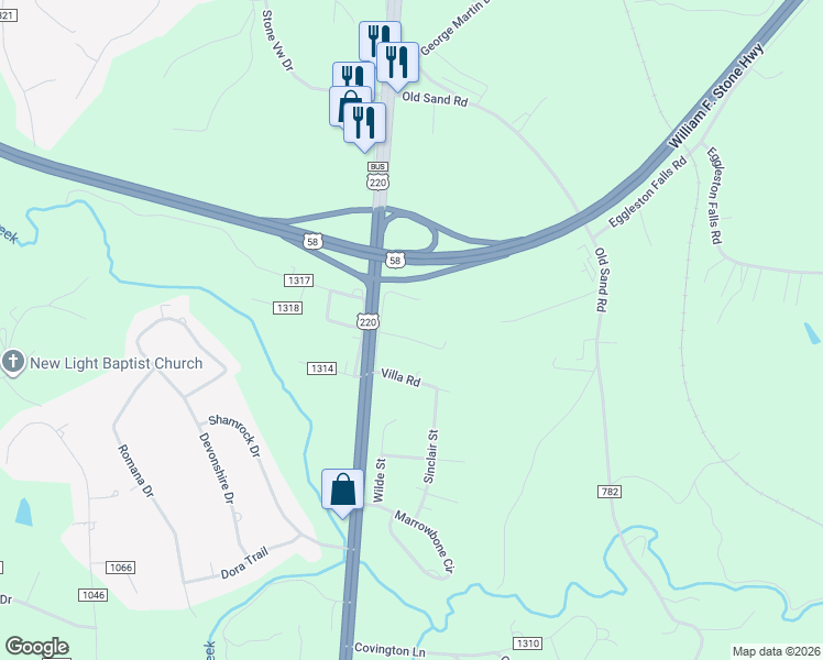 map of restaurants, bars, coffee shops, grocery stores, and more near 71 Candlelamp Lane in Ridgeway