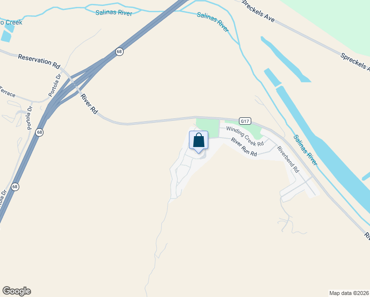 map of restaurants, bars, coffee shops, grocery stores, and more near 21056 Country Park Road in Salinas