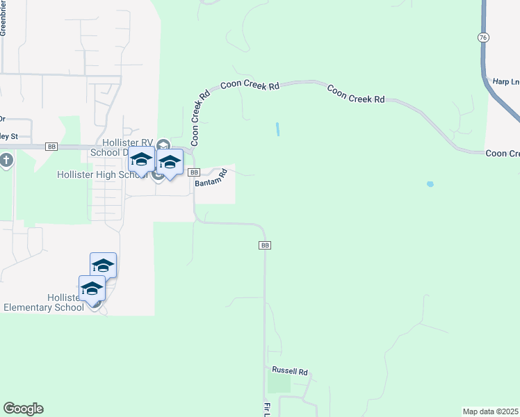 map of restaurants, bars, coffee shops, grocery stores, and more near 2363 State Highway BB in Hollister