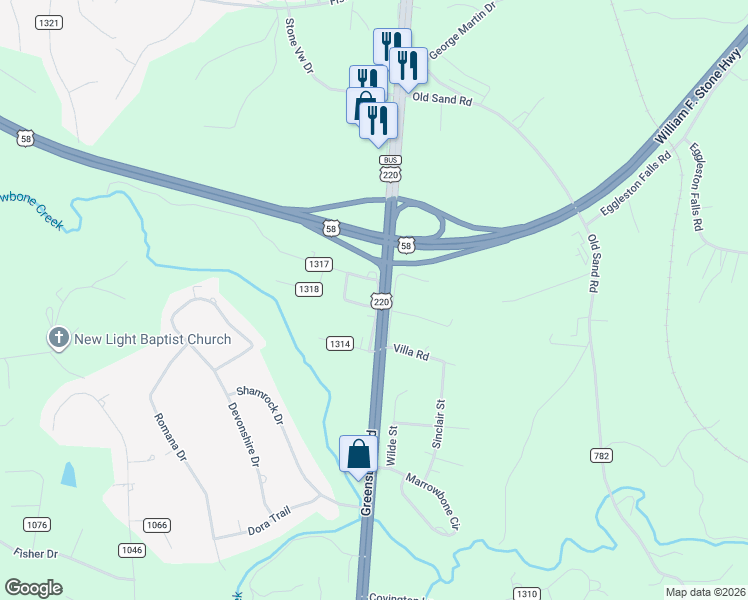map of restaurants, bars, coffee shops, grocery stores, and more near 2 Walnut Street in Ridgeway