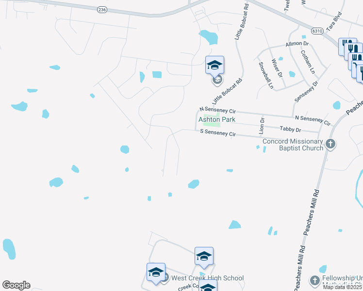 map of restaurants, bars, coffee shops, grocery stores, and more near 2491 Rafiki Drive in Clarksville