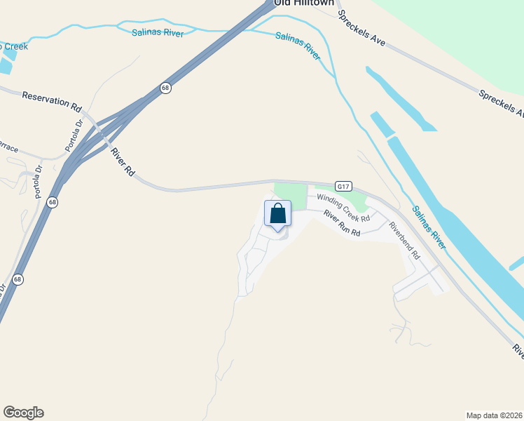 map of restaurants, bars, coffee shops, grocery stores, and more near 21028 Country Park Road in Salinas