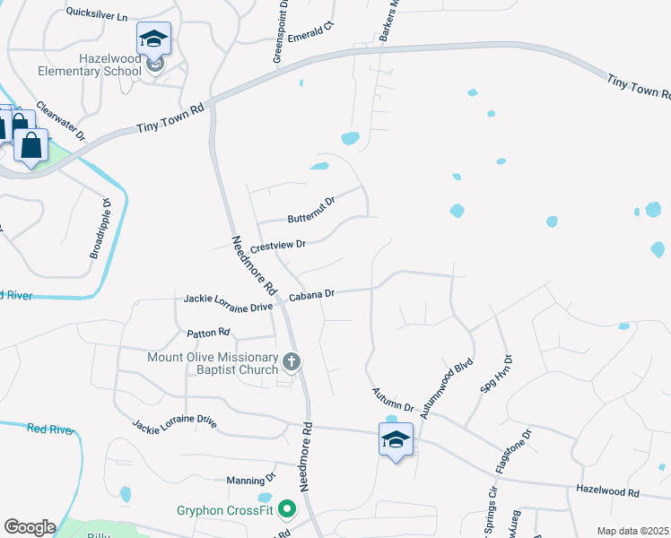 map of restaurants, bars, coffee shops, grocery stores, and more near 1764 Cherry Point Court in Clarksville