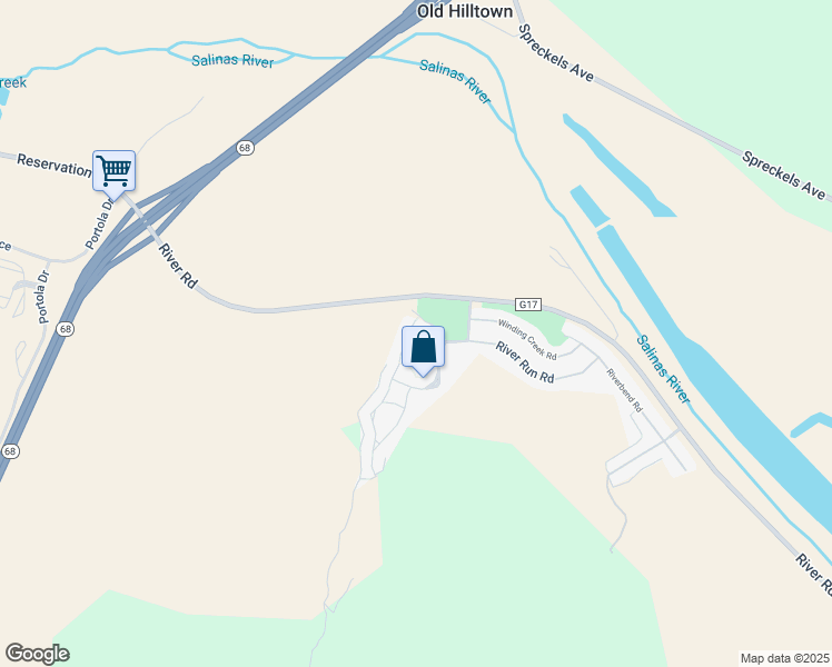map of restaurants, bars, coffee shops, grocery stores, and more near 21013 Country Park Road in Salinas