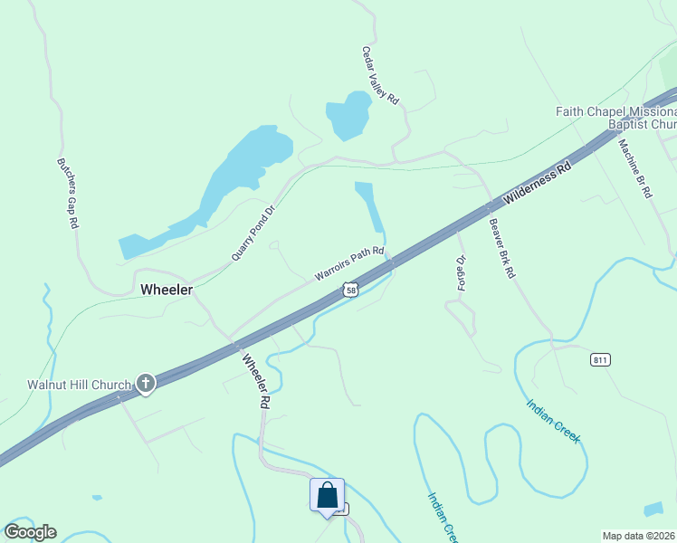 map of restaurants, bars, coffee shops, grocery stores, and more near Daniel Boone Trail in Ewing