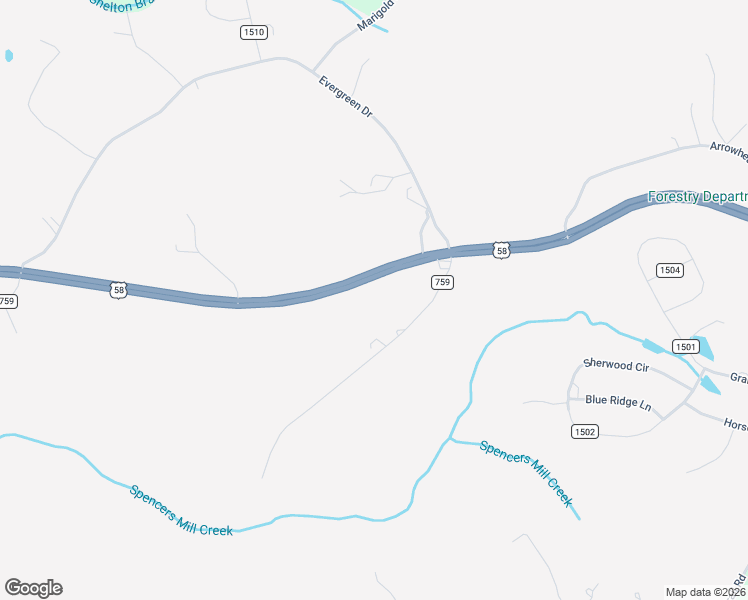 map of restaurants, bars, coffee shops, grocery stores, and more near 19274 A L Philpott Highway in Spencer