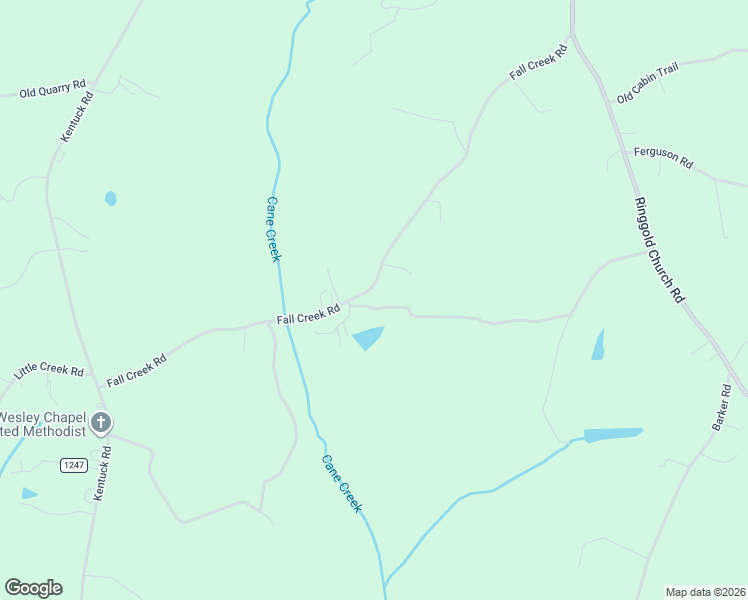 map of restaurants, bars, coffee shops, grocery stores, and more near 835 Fall Creek Road in Ringgold