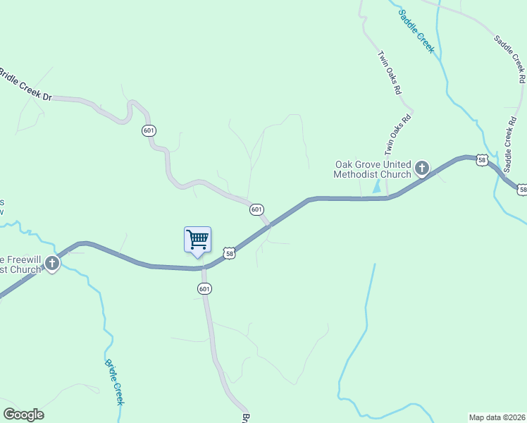 map of restaurants, bars, coffee shops, grocery stores, and more near 48 Old Bridle Creek Drive in Independence