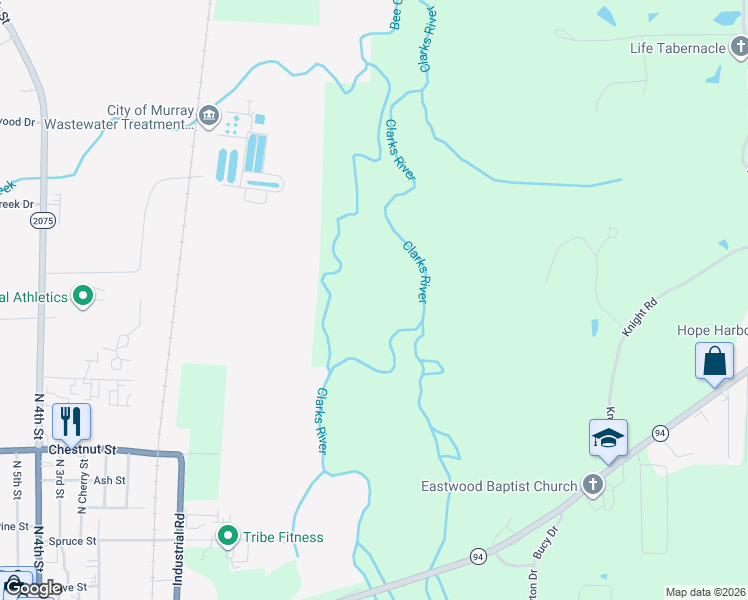 map of restaurants, bars, coffee shops, grocery stores, and more near 1 C C Lowry Drive in Murray