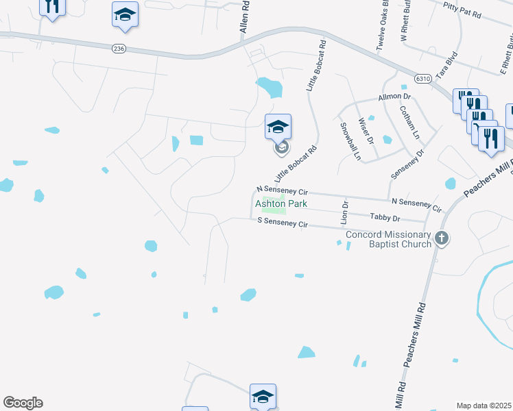 map of restaurants, bars, coffee shops, grocery stores, and more near 3288 North Senseney Circle in Clarksville
