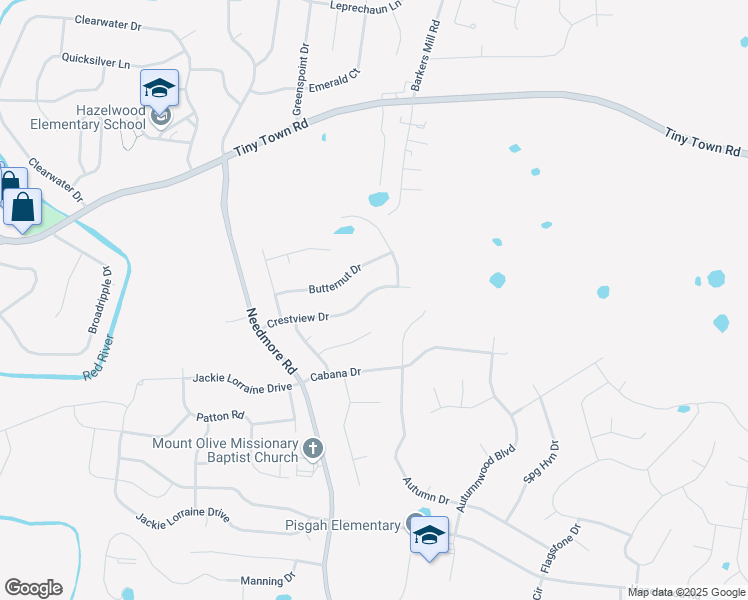 map of restaurants, bars, coffee shops, grocery stores, and more near 1738 Crestview Drive in Clarksville