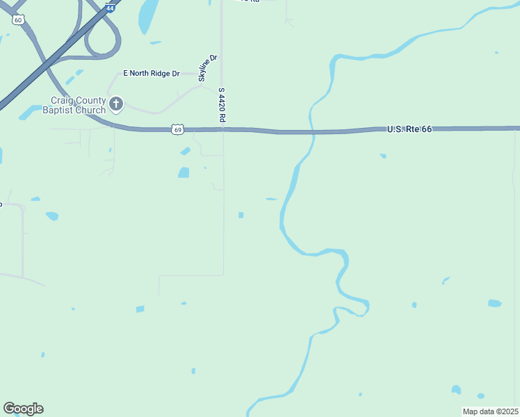 map of restaurants, bars, coffee shops, grocery stores, and more near 27318 South 4420 Road in Vinita