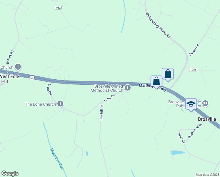 map of restaurants, bars, coffee shops, grocery stores, and more near 12837 Martinsville Highway in Cascade