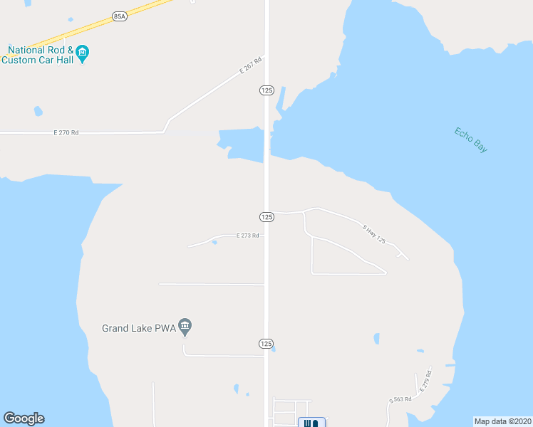 map of restaurants, bars, coffee shops, grocery stores, and more near 27159 Oklahoma 125 in Afton