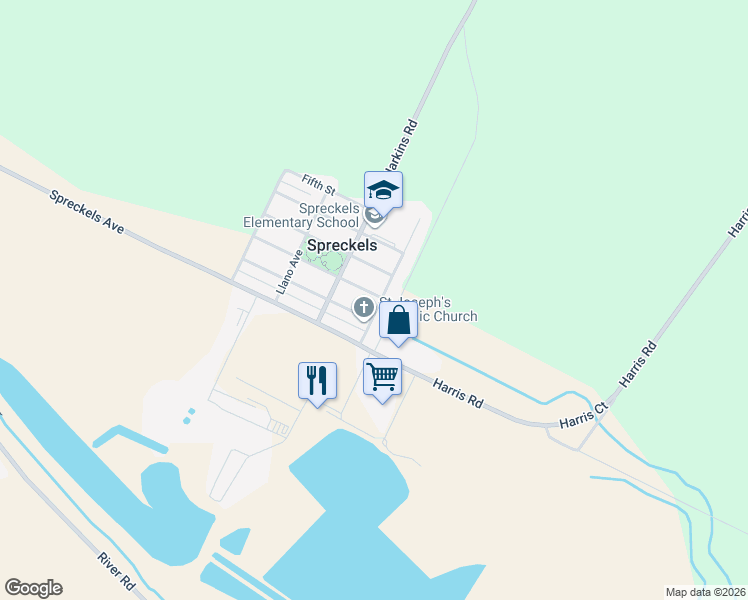 map of restaurants, bars, coffee shops, grocery stores, and more near 11 First Street in Spreckels