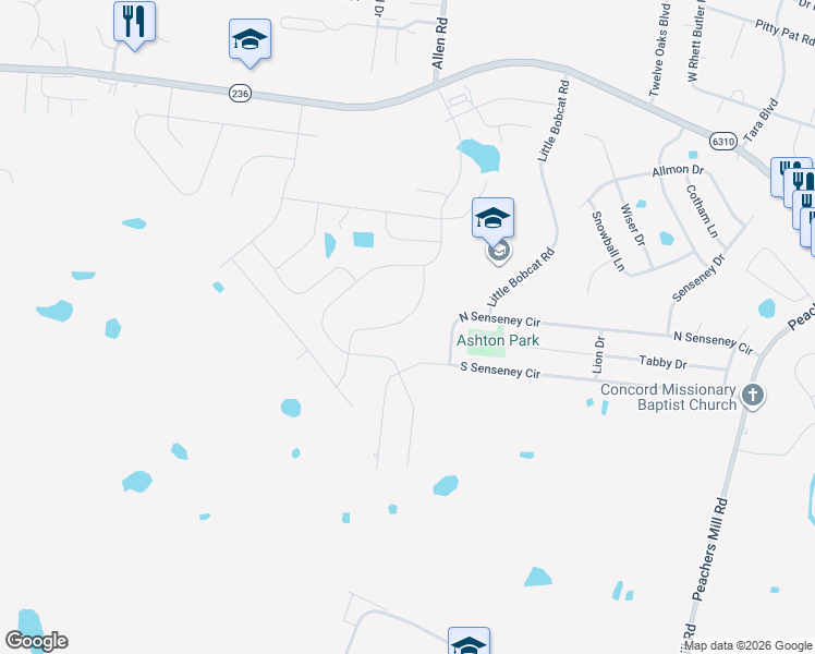 map of restaurants, bars, coffee shops, grocery stores, and more near 3283 N Senseney Cir in Clarksville