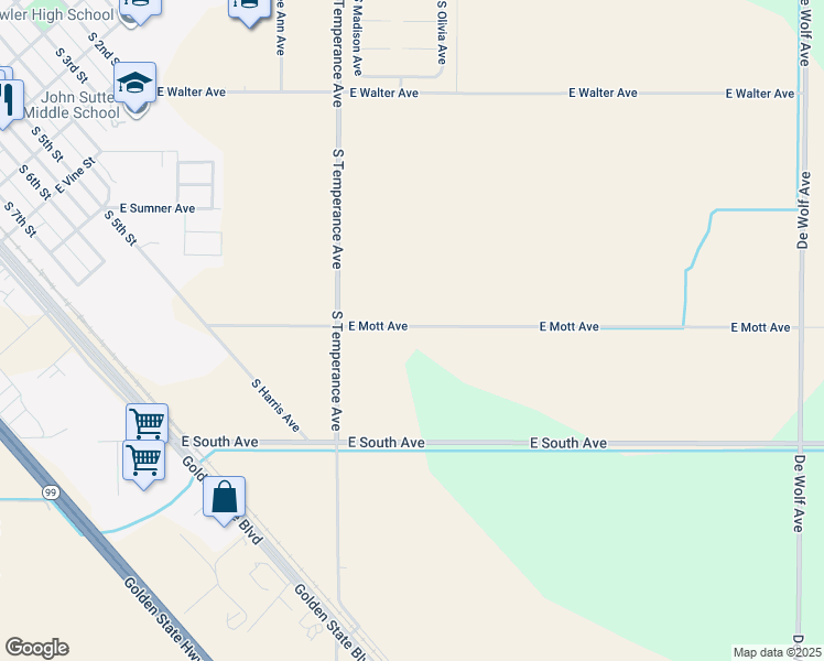 map of restaurants, bars, coffee shops, grocery stores, and more near in Fowler
