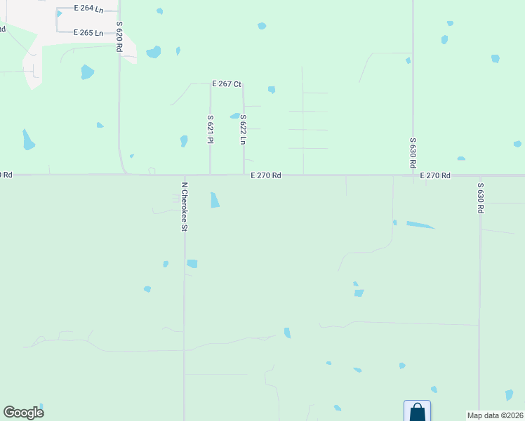 map of restaurants, bars, coffee shops, grocery stores, and more near 62601 East 270 Road in Grove
