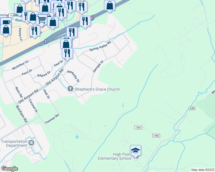 map of restaurants, bars, coffee shops, grocery stores, and more near 44 Indiana Street in Bristol