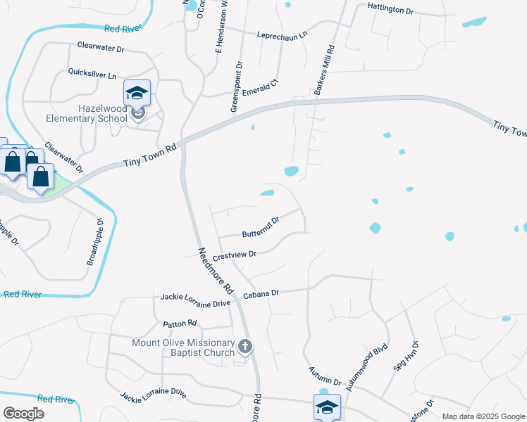 map of restaurants, bars, coffee shops, grocery stores, and more near 1754 Brittney Court in Clarksville