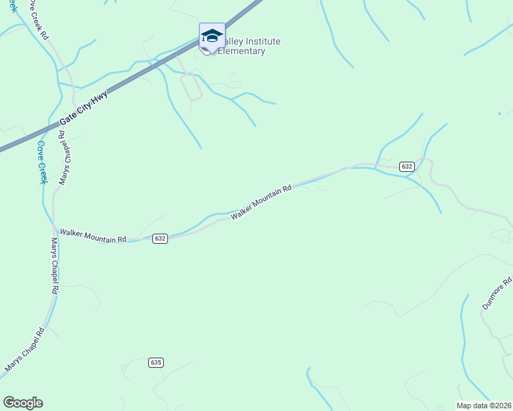 map of restaurants, bars, coffee shops, grocery stores, and more near 4772-4998 Walker Mountain Road in Bristol