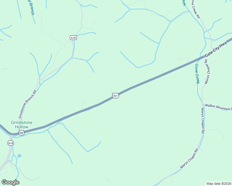 map of restaurants, bars, coffee shops, grocery stores, and more near 3272 U.S. 58 in Bristol