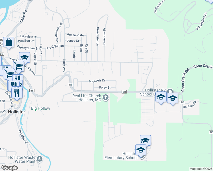 map of restaurants, bars, coffee shops, grocery stores, and more near 154 Foley Street in Hollister