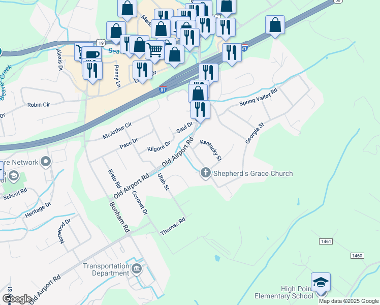 map of restaurants, bars, coffee shops, grocery stores, and more near 33 New York Street in Bristol