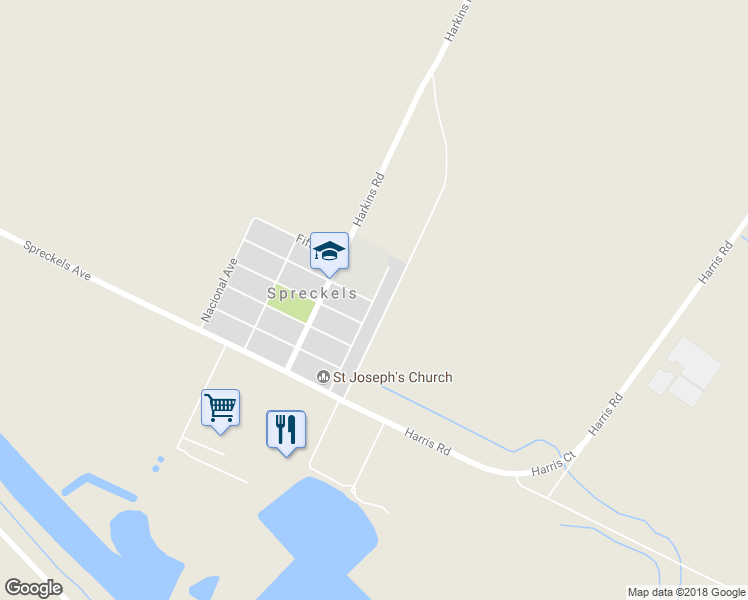 map of restaurants, bars, coffee shops, grocery stores, and more near 102 Railroad Avenue in Spreckels