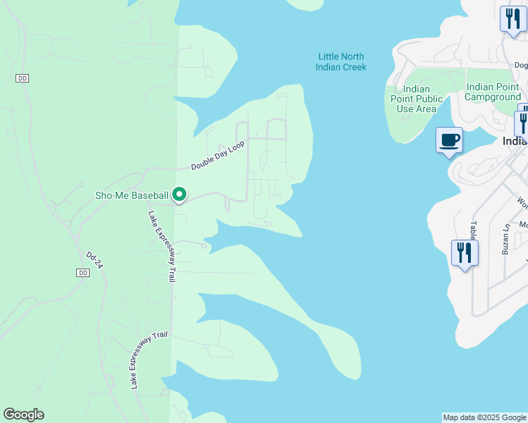 map of restaurants, bars, coffee shops, grocery stores, and more near 216-298 Rosepetal Drive in Reeds Spring