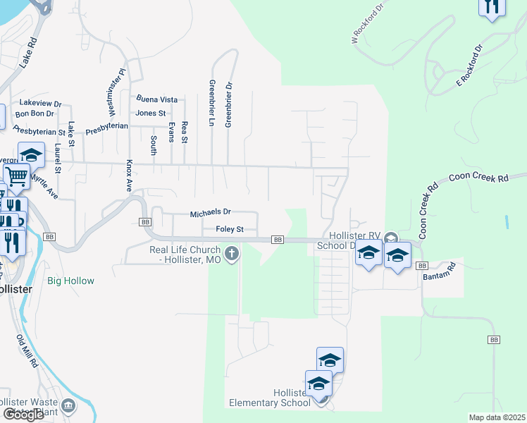 map of restaurants, bars, coffee shops, grocery stores, and more near 421 Michaels Drive in Hollister
