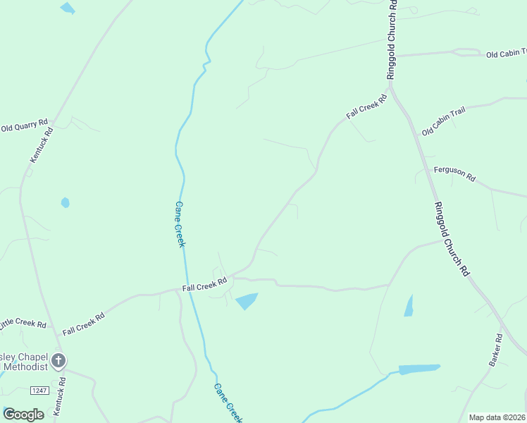 map of restaurants, bars, coffee shops, grocery stores, and more near 1081 Fall Creek Road in Ringgold