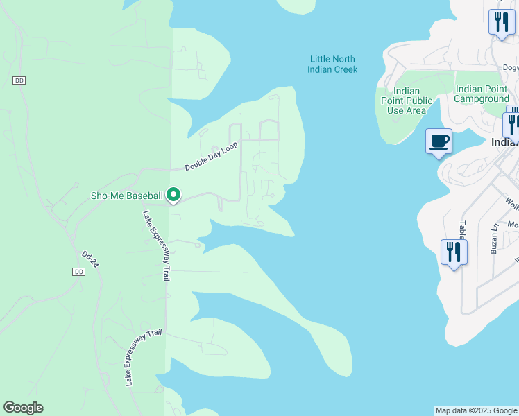 map of restaurants, bars, coffee shops, grocery stores, and more near 216 Rosepetal Drive in Reeds Spring