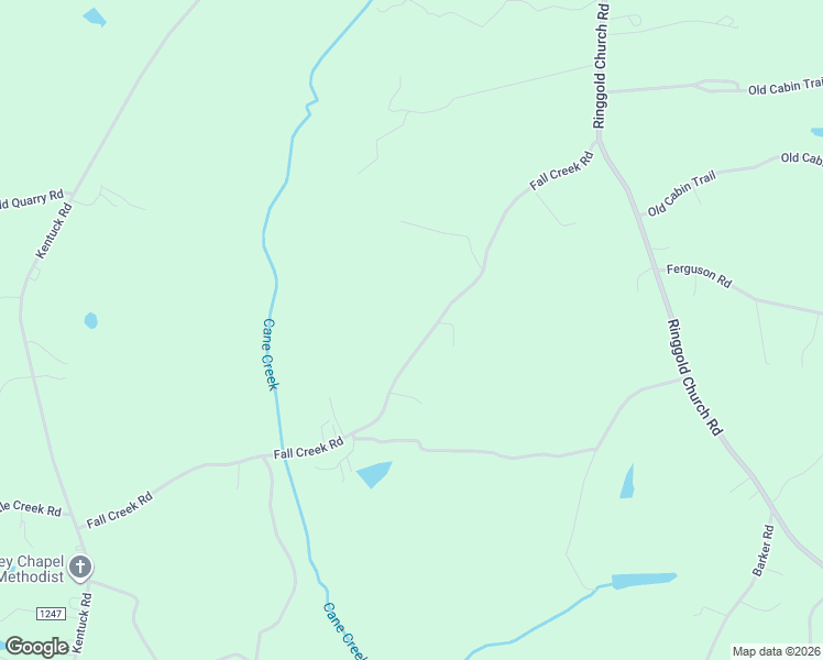 map of restaurants, bars, coffee shops, grocery stores, and more near 1081 Fall Creek Road in Ringgold