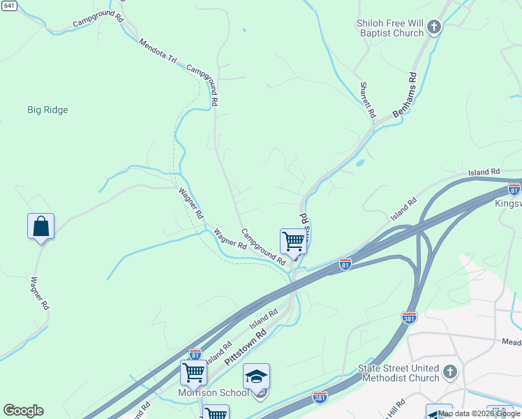 map of restaurants, bars, coffee shops, grocery stores, and more near 9224 Claymore Drive in Bristol