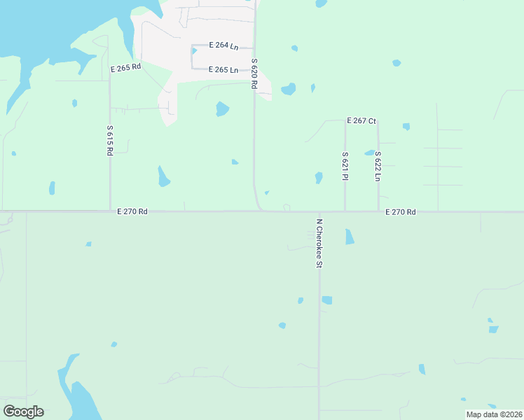 map of restaurants, bars, coffee shops, grocery stores, and more near 26999 S 620 Rd in Grove