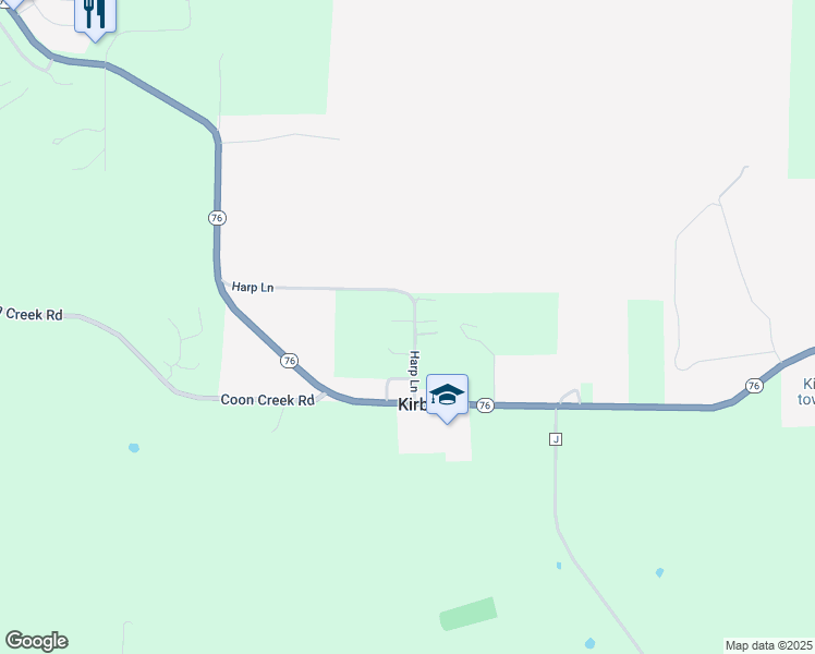 map of restaurants, bars, coffee shops, grocery stores, and more near 109 Banjo Drive in Kirbyville