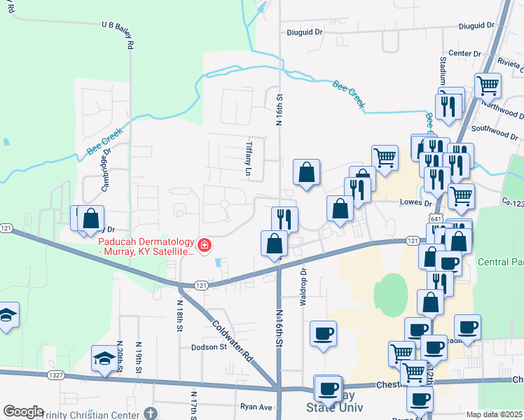 map of restaurants, bars, coffee shops, grocery stores, and more near 1213 North 16th Street in Murray