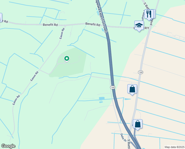 map of restaurants, bars, coffee shops, grocery stores, and more near 328 Hickory Woods Court in Chesapeake