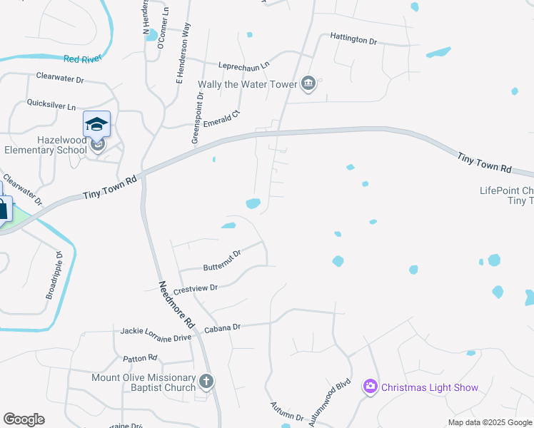 map of restaurants, bars, coffee shops, grocery stores, and more near 3240 Tower Drive in Clarksville