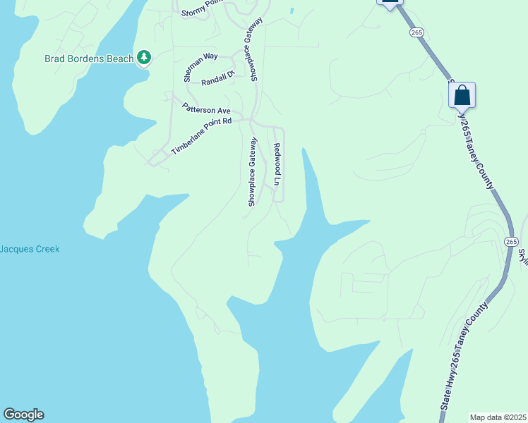 map of restaurants, bars, coffee shops, grocery stores, and more near 315 Redwood Lane in Branson