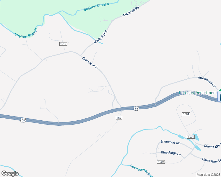 map of restaurants, bars, coffee shops, grocery stores, and more near 1334 Evergreen Drive in Spencer