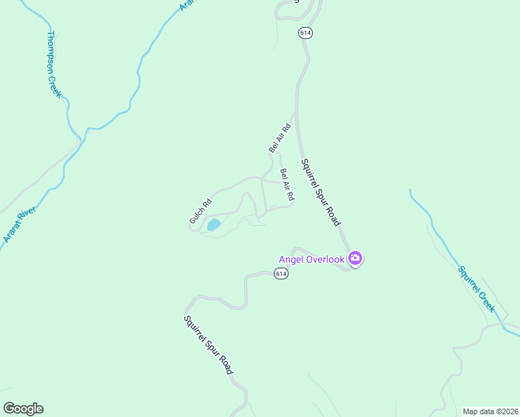 map of restaurants, bars, coffee shops, grocery stores, and more near Bel Air Road in Meadows of Dan