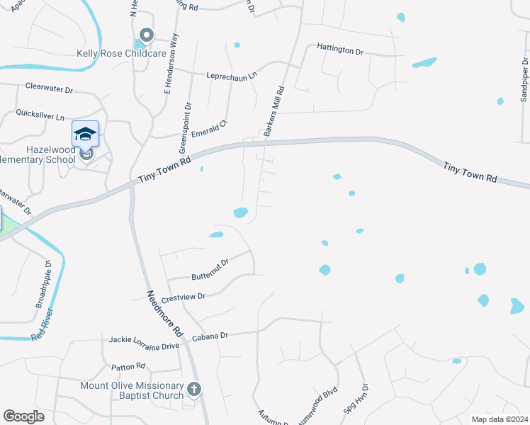 map of restaurants, bars, coffee shops, grocery stores, and more near 3239 Tower Drive in Clarksville