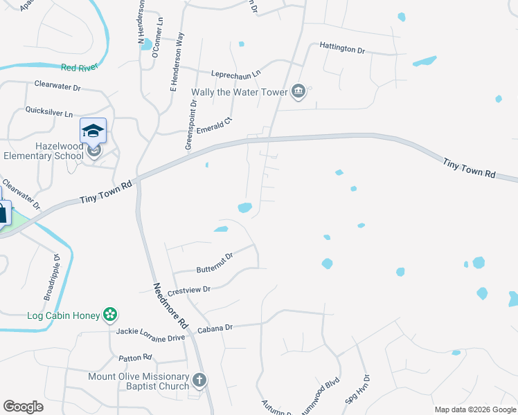 map of restaurants, bars, coffee shops, grocery stores, and more near 3239 Tower Drive in Clarksville
